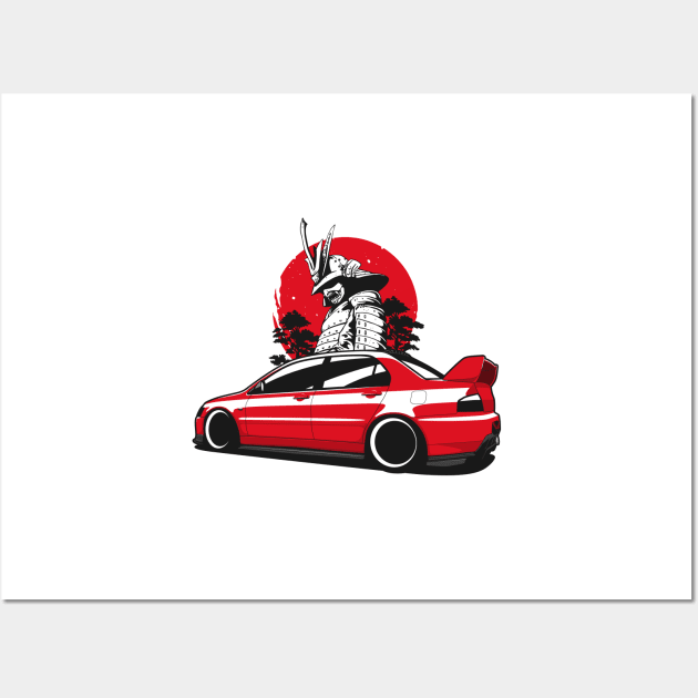 Red Lancer Evo 8 Wall Art by KaroCars